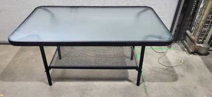Metal and Frosted Glass Coffee Table