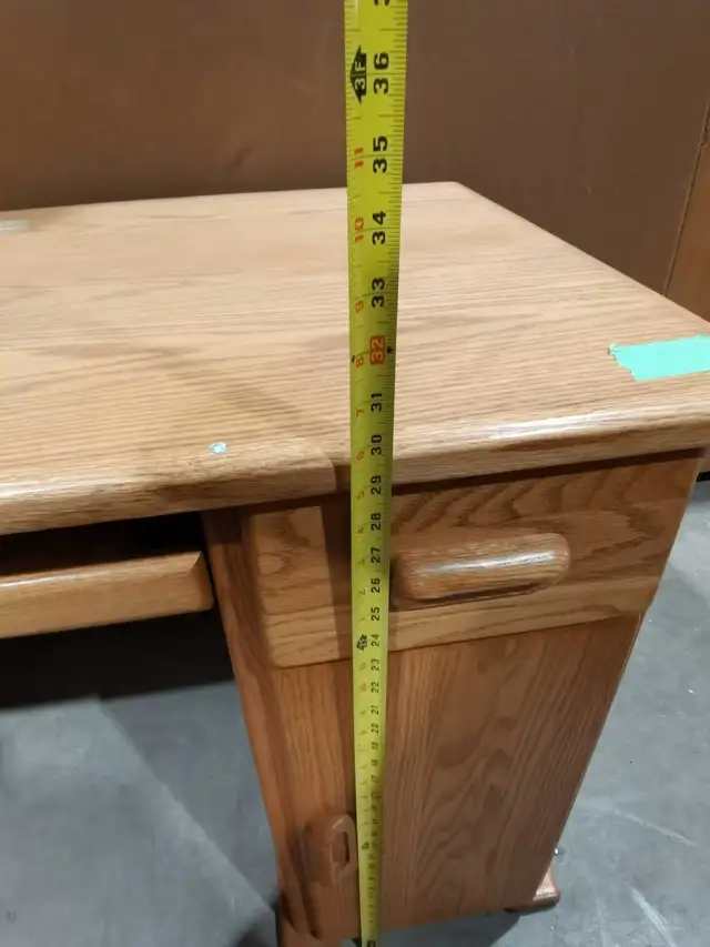 Drexel Oak Desk with cable management
