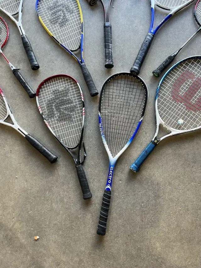 Mixed Collection of sports Rackets