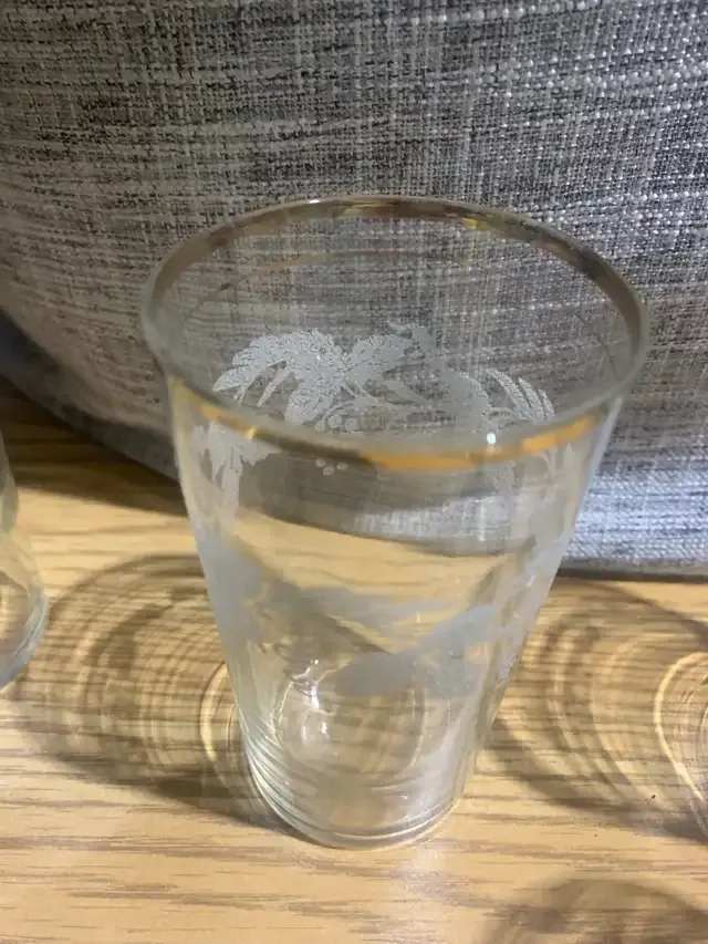 Vintage Grape Pattern Drinking Glasses - Set of 6