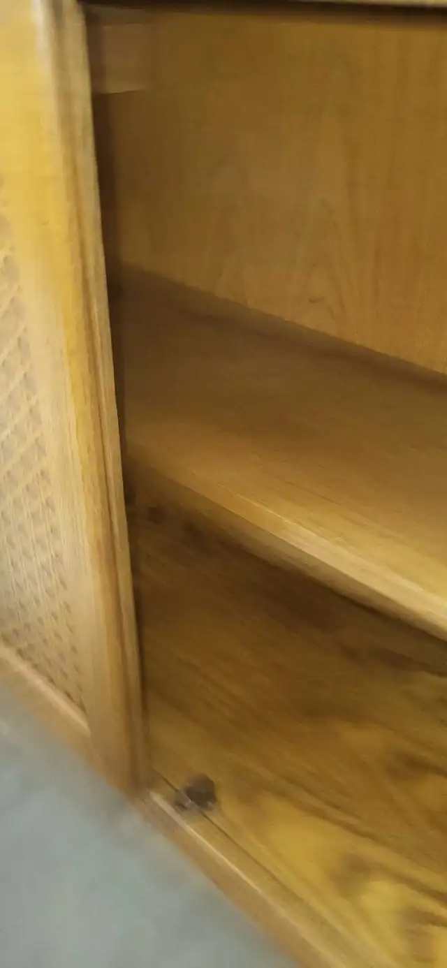 Oak Display Cabinet with Cane Details - House Of Braemore