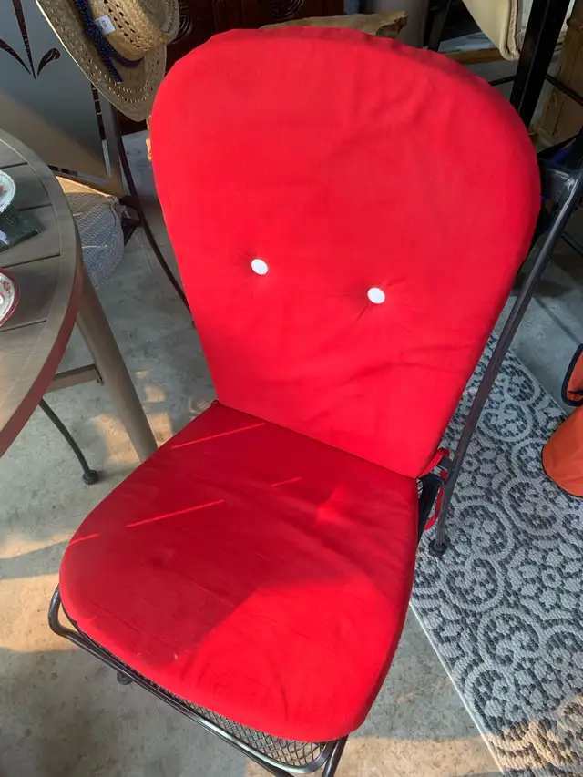 Red soft patio cushions (set of 8)