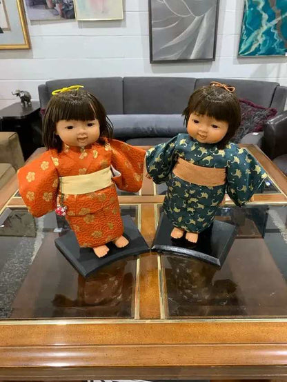 Vintage 1970s Sekiguchi Japanese Ichimatsu Geisha Dolls