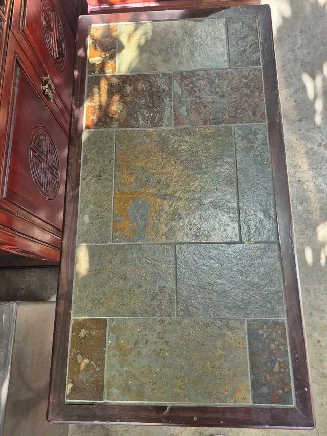 Tiled Top Coffee Table with Metal Legs