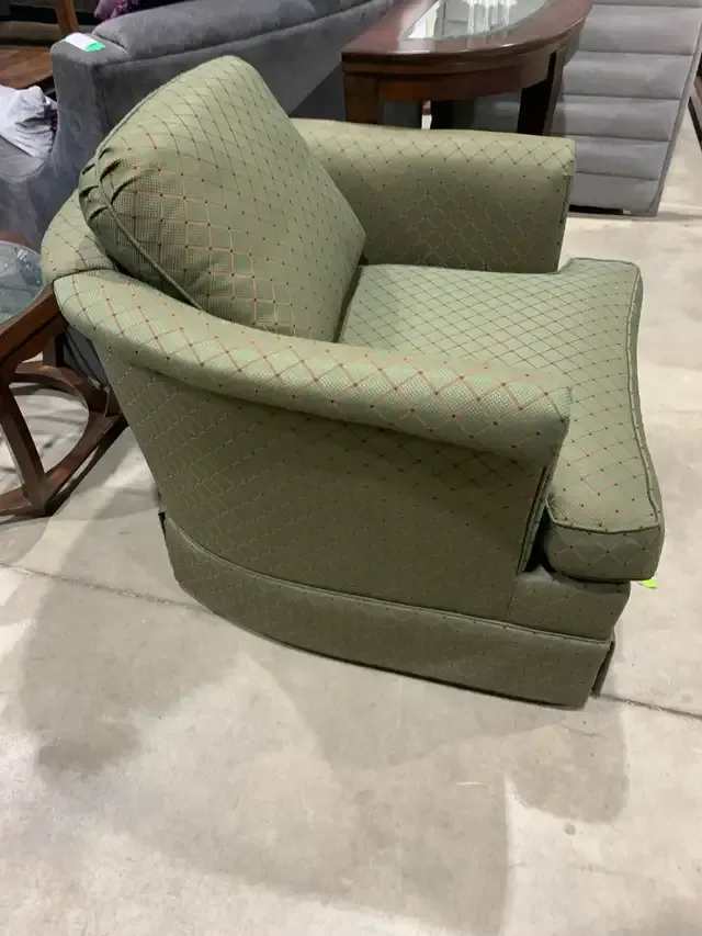Armchair Green Diamond Pattern
