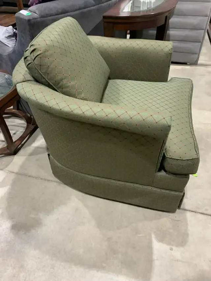 Armchair Green Diamond Pattern