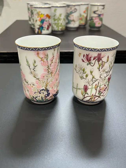 Vintage Floral Sake Cups
