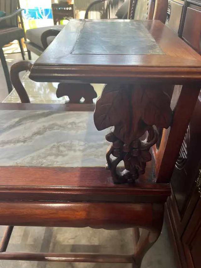 Asian Style Carved Wood Chair Set