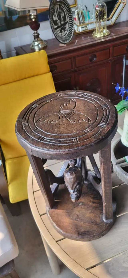 Hand-Carved Wooden Stool from Kenya