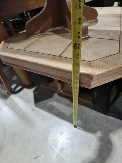 Oak and Tile Side Table