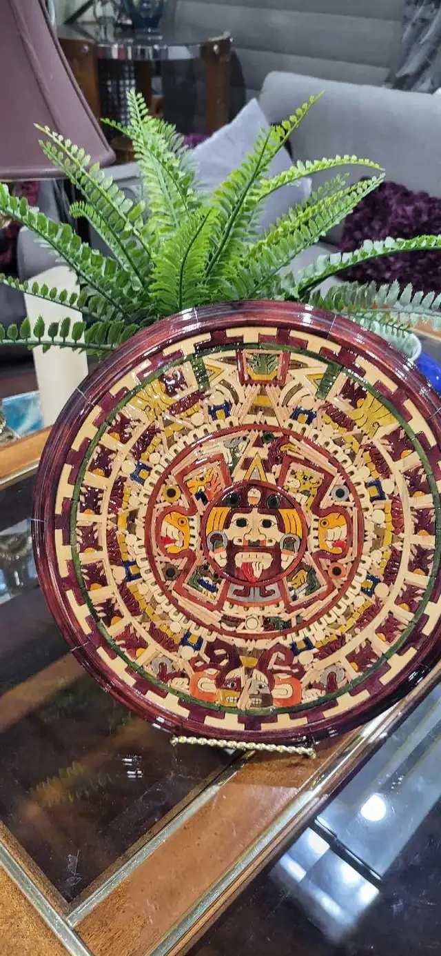 Mexican Aztec Calendar Wood Wall Art