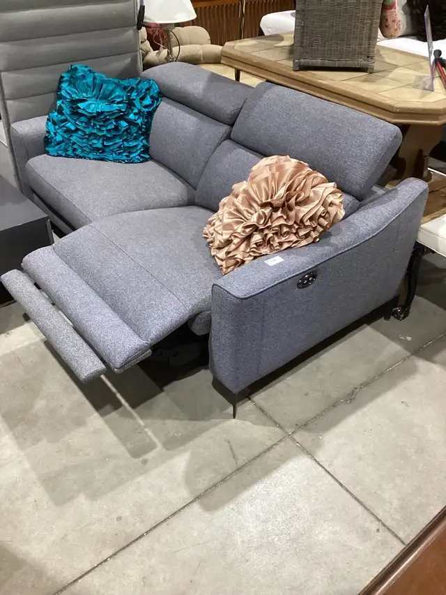 Modern Grey Power Reclining Sofa