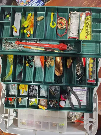 Plano Tackle Box with Assorted Fishing Lure Collection