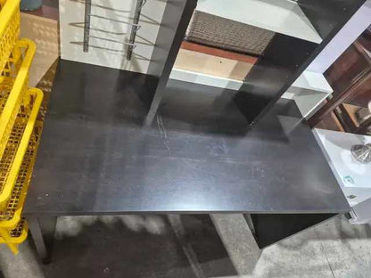IKEA Mikael Dark Wood Desk with Shelves
