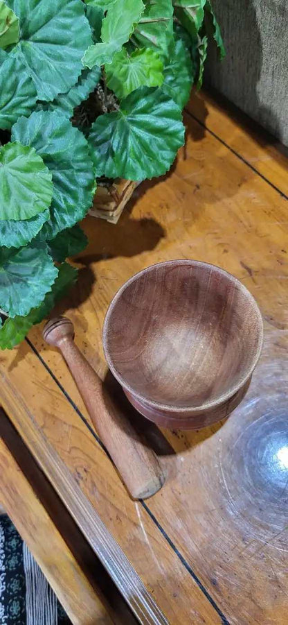 Wooden Mortar and Pestle