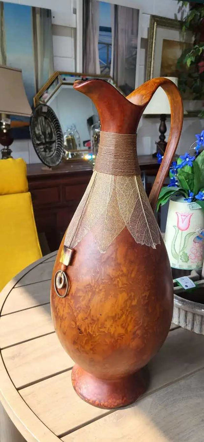 Decorative Gourd Vase with Leaves