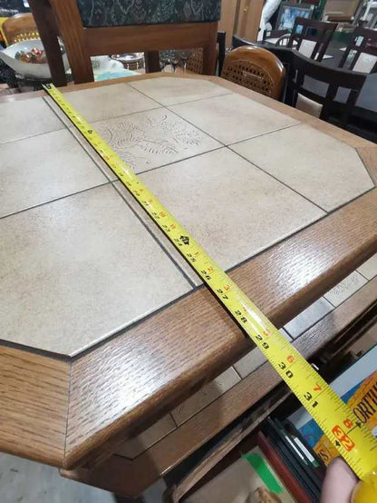 Oak and Tile Side Table