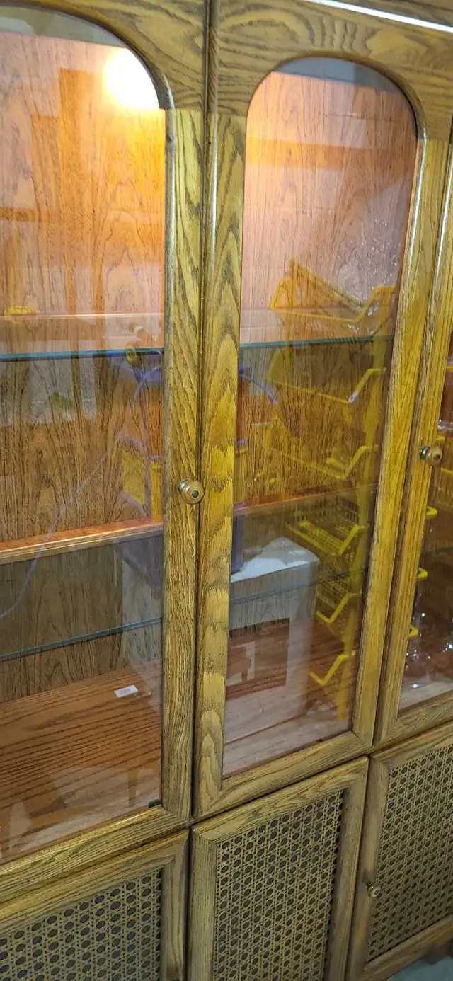 Oak Display Cabinet with Cane Details - House Of Braemore