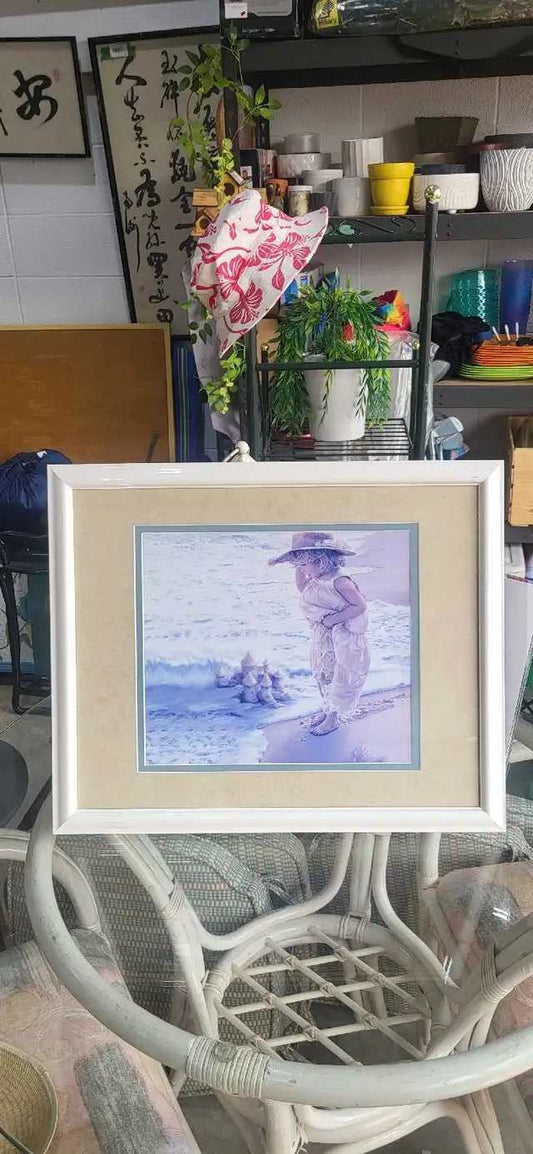 Framed Sandcastle Girl Wall Art