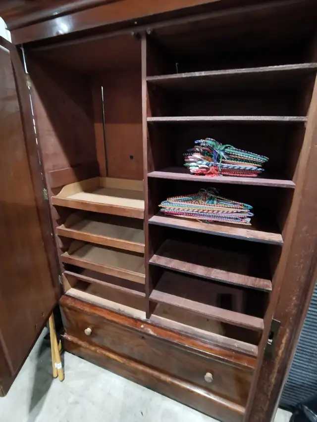 Antique Wooden Armoire with Mirror door