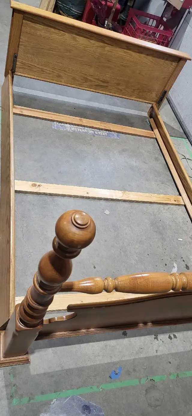 Solid Oak Wood Queen Size Bed Frame
