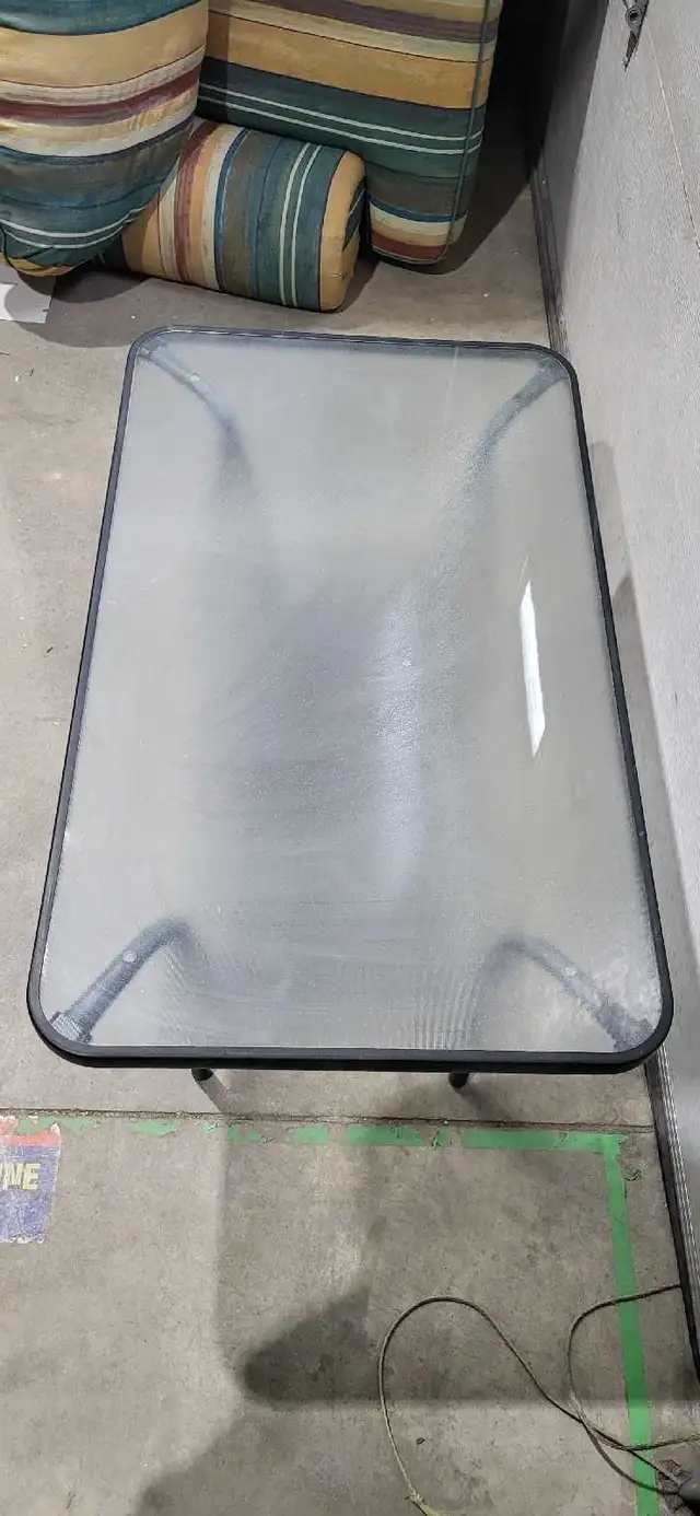 Metal and Frosted Glass Coffee Table