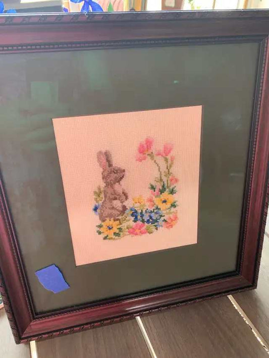 Cross-Stitch Rabbit Wall Art