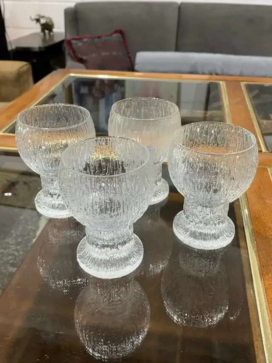 Vintage Textured Glass Goblets