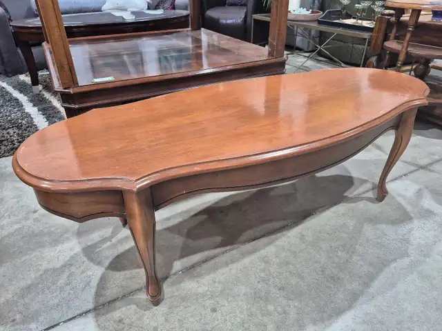 Vintage Wood Oval Coffee Table