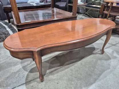 Vintage Wood Oval Coffee Table