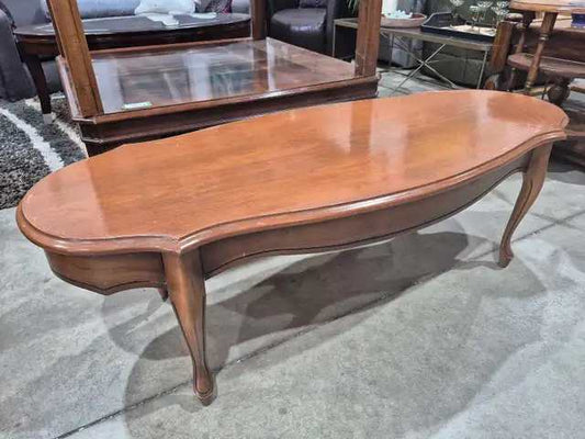 Vintage Wood Oval Coffee Table