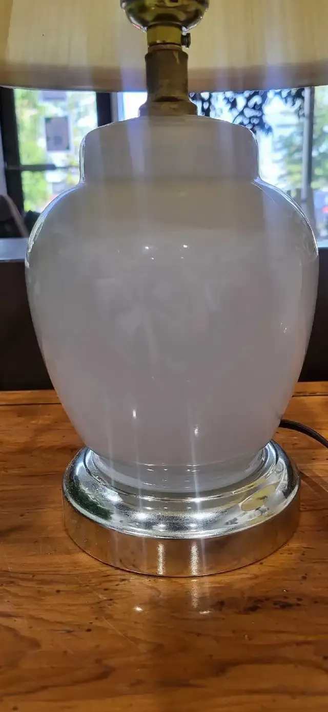 Milk Glass Table Lamps - Set of 2