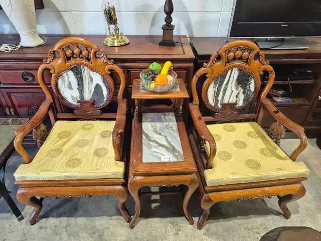 Chinese Marble Accent 3 Piece Set