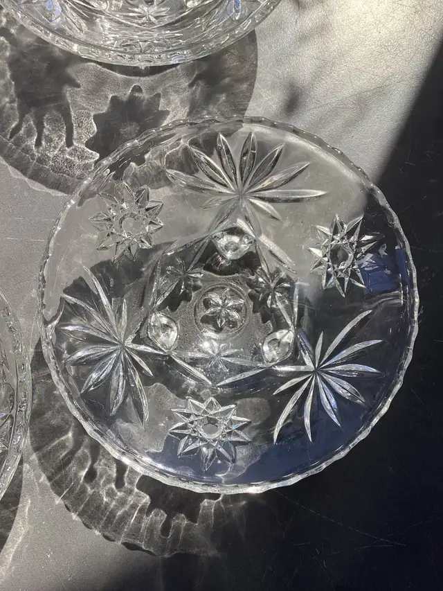 Star Pattern Glass Bowls - 4 available