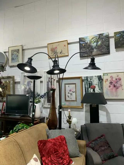 Three-Light Industrial Floor Lamp
