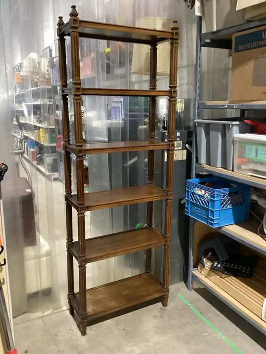 7’ Vintage Tall Wooden Shelf