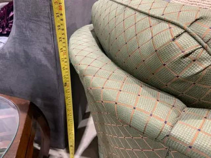 Armchair Green Diamond Pattern