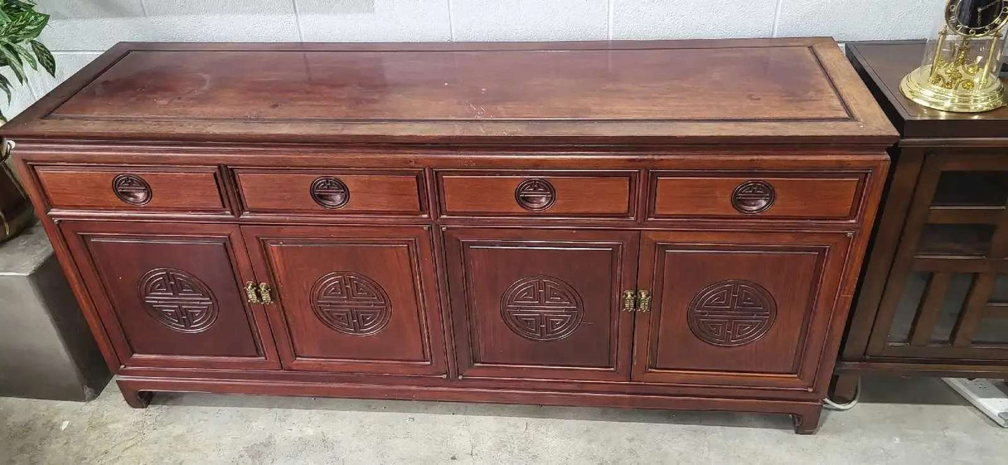Chinese Longevity Symbol Rosewood Wood Credenza