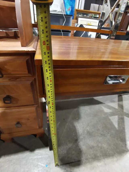 Modern Wood desk with wooden shelving unit (set)
