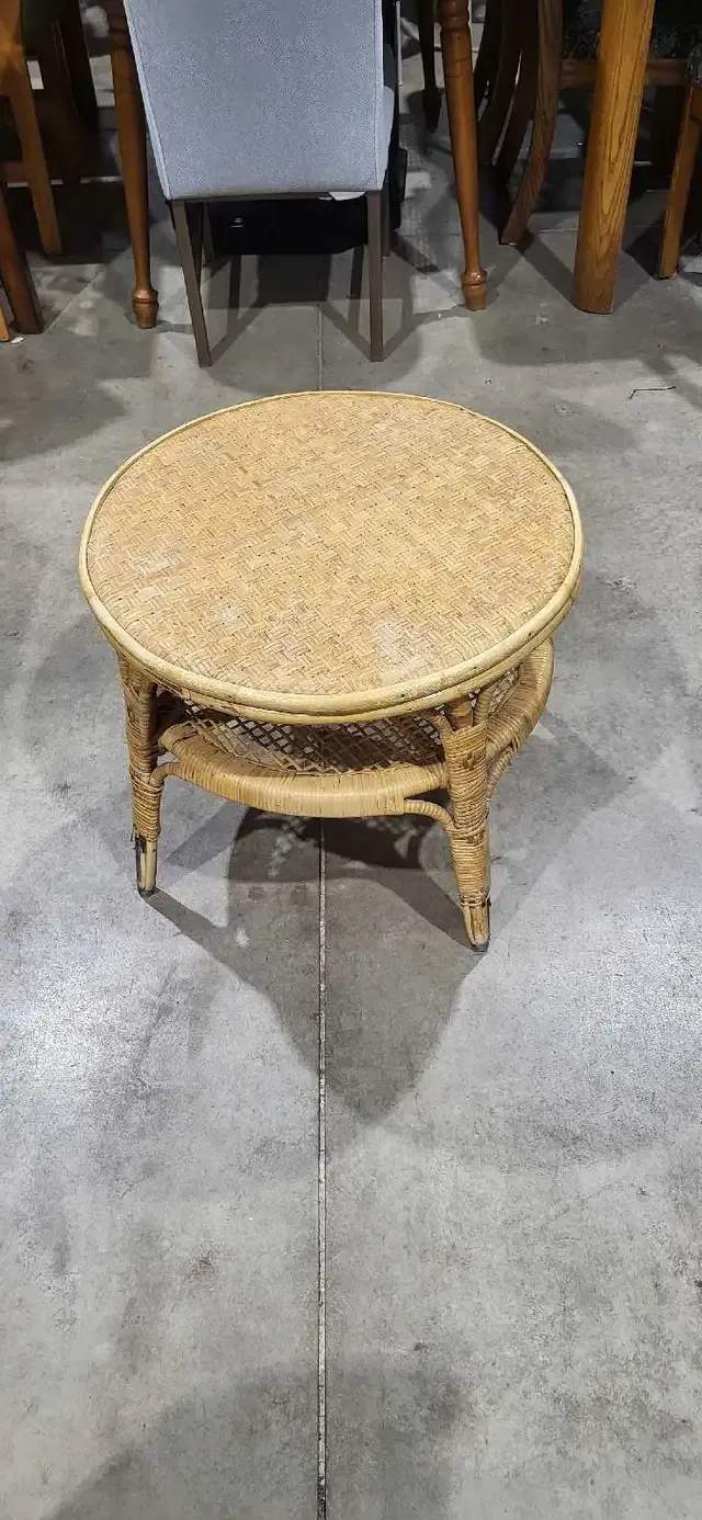 Rattan Side Table 23"