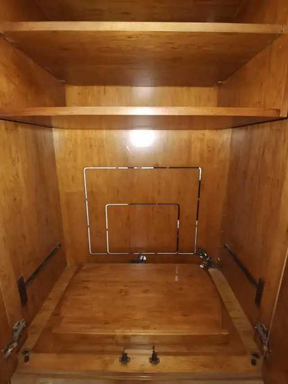 Wooden Drexel Armoire with 2 side display cabinets