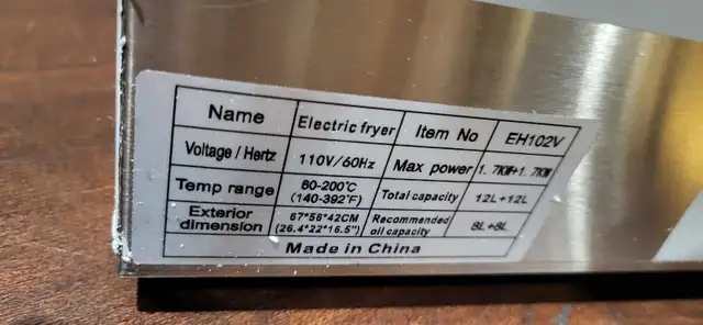 Zokop EH102V electric double deep fryer - New - Unused!