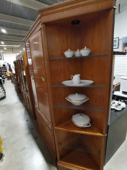 Wooden Drexel Armoire with 2 side display cabinets