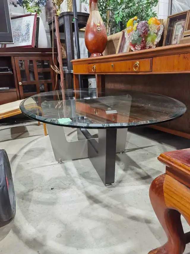 Oval Glass Coffee Table