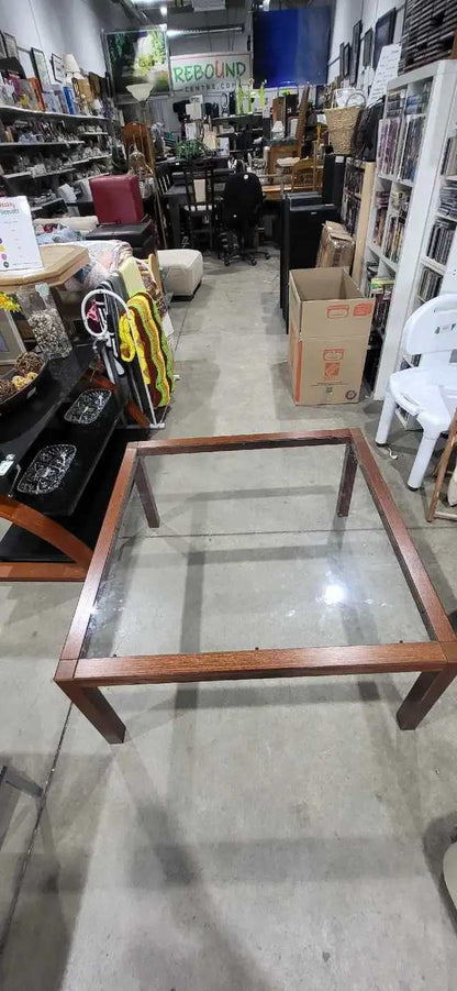 Glass Top Wooden Coffee Table