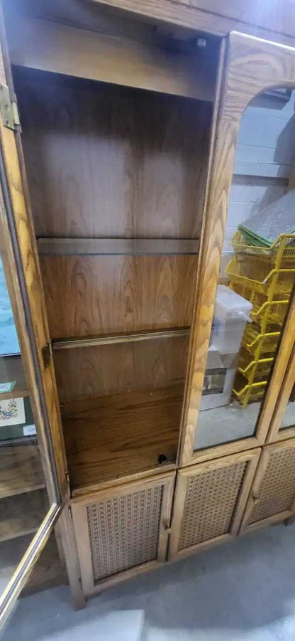 Woven Oak Display Cabinet with Lights - House of Braemore