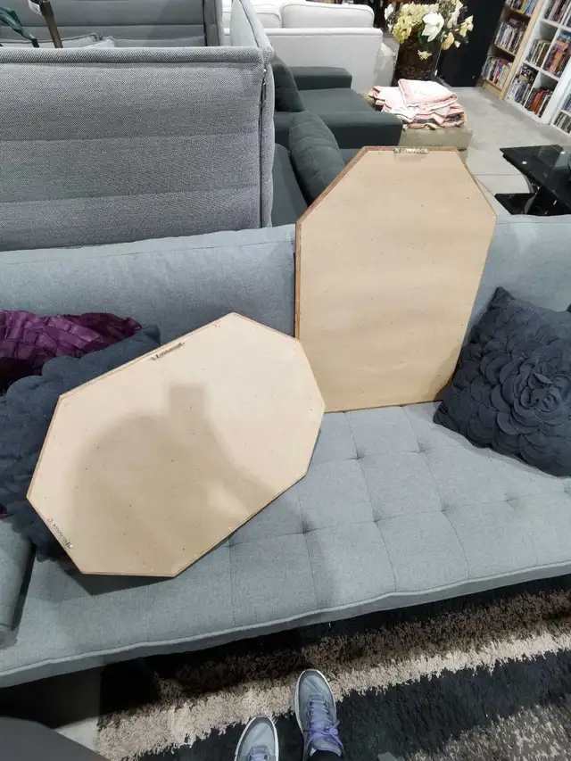 Octagonal Wood Framed Mirrors (set)