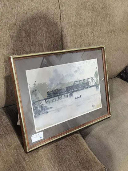Folkins Steam Train Framed Art Print