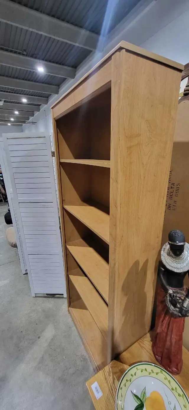 Tall Light Wood Bookcase - 5 Shelf