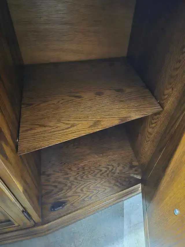 Oak Credenza with 2 Drawers and 4 Cabinets